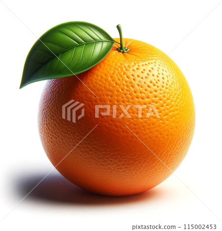 Orange fruit isolated on white background. Clipping path included for easy extraction.	 115002453