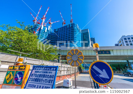日本東京城市景觀五月。日本橋1丁目再開發事業及首都高速地下工程預計17日進行前期施工 115002567
