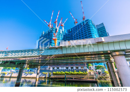 Tokyo cityscape in Japan in May. Looking ahead to the redevelopment project in Nihonbashi 1-chome, etc. = 17th Tokyo cityscape in Japan in May. Looking ahead to the redevelopment project in Nihonbashi 1-chome, etc. = 17th 115002573