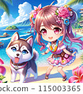 Pink-brown Chibi Idol and Husky's Hawaiian Trip 115003365
