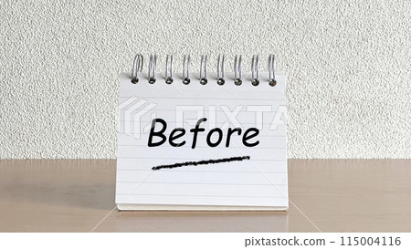 Before: Notepad with text placed on a table_Front 115004116