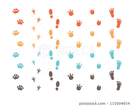 Colorful footprints of various creatures 115004654