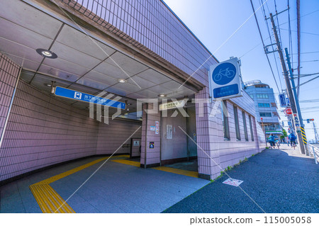 日本橫濱城市景觀橫濱市營地鐵大通場站1號出口等的景觀=5月10日 115005058