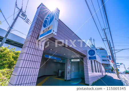 日本橫濱城市景觀橫濱市營地鐵大通場站1號出口等的景觀=5月10日 115005345