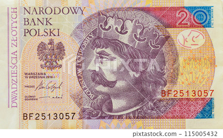 Money issued by National Bank of Poland in form of Polish twenty zloty front view 115005432