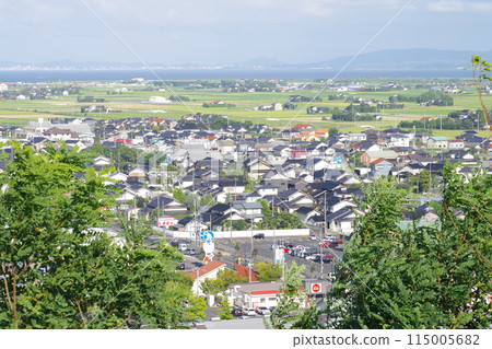 The cityscape of Hirata City seen from a hilltop 115005682