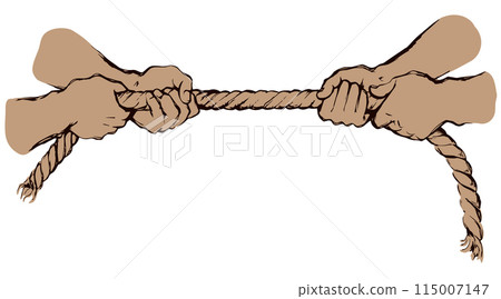 Tug of war. Vector drawing 115007147