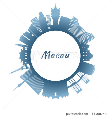 Macau skyline with colorful buildings. 115007480