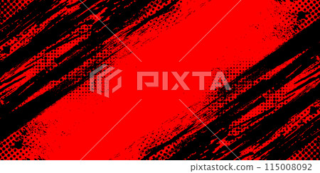Black and Red Grunge Brush Background with Halftone Effect. Retro Grunge Background Black and Red Grunge Brush Background with Halftone Effect. Retro Grunge Background 115008092