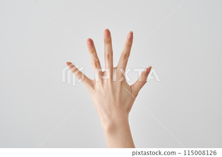 Hands making the rock-paper-scissors pose Hands making the rock-paper-scissors pose 115008126
