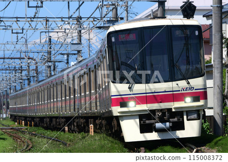 Keio 8000 series 8701F top number running with Mt. Fuji in the background Keio 8000 series 8701F top number running with Mt. Fuji in the background 115008372