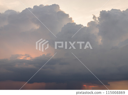Dramatic clouds in Beautiful sky background before sunset. 115008869