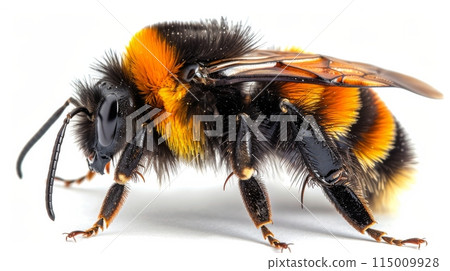 Bee Close Up on White Background 115009928