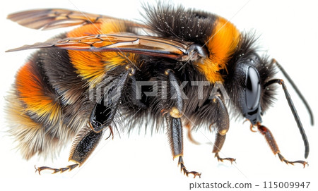 Bee Close Up on White Background 115009947