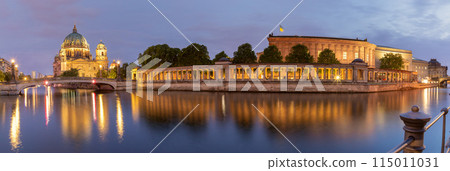Embankment along the Spree river in the historical part of Berlin at sunset. Germany. Embankment along the Spree river in the historical part of Berlin at sunset. Germany. 115011031
