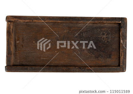 Vintage wooden box on white Vintage wooden box on white 115011589