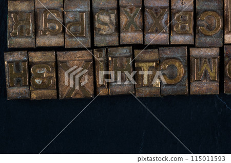 movable type alphabet set. 115011593