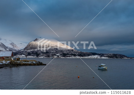 Evening scene around Harstad, Lofoten Islands, Norway Evening scene around Harstad, Lofoten Islands, Norway 115011628