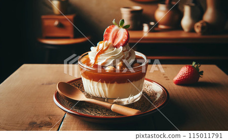 咖啡館草莓布丁 115011791