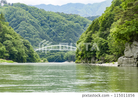 天龍峽，從河船上眺望長瀞橋 115011856