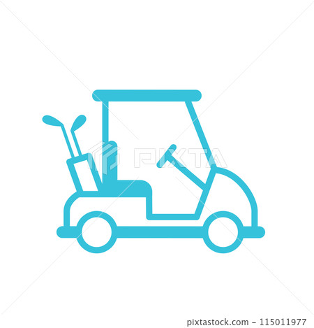 Golf cart. isolated on white background. From blue icon set. 115011977