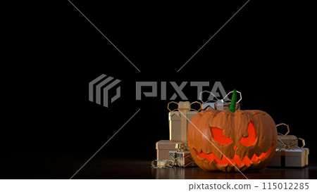 The jack o lantern for halloween or holiday concept 3d rendering. The jack o lantern for halloween or holiday concept 3d rendering. 115012285