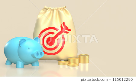The Piggy Bank and coins for earn or finance concept 3d rendering. The Piggy Bank and coins for earn or finance concept 3d rendering. 115012290