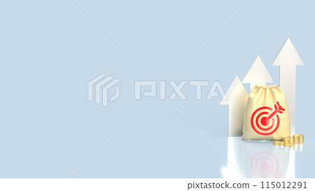 The Money Bag and target icon for earn or finance concept 3d rendering. The Money Bag and target icon for earn or finance concept 3d rendering. 115012291
