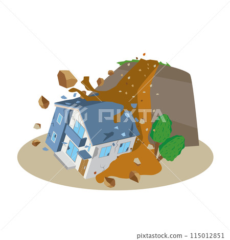 山體滑坡圖像插圖 山體滑坡圖像插圖 115012851