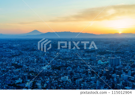 （神奈川縣）橫濱市街景、富士山遠景、夜景 115012904