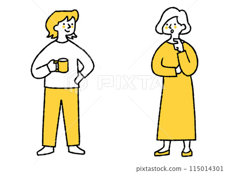 Two women discussing at work 115014301