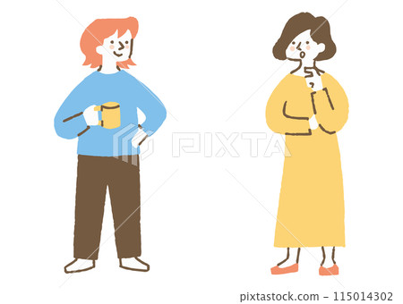 兩個女人在工作中討論_color 115014302
