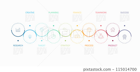 Infographic 10 options design elements for your business data. Vector Illustration. 115014700