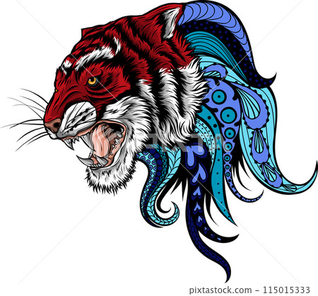 tiger head in detailed style vector illustration design tiger head in detailed style vector illustration design 115015333