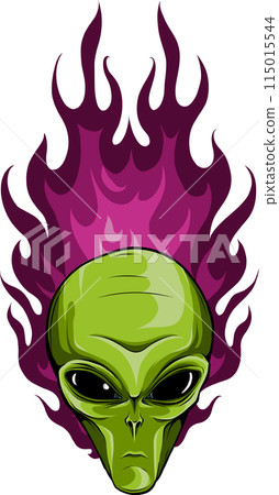Alien head. vector illustration design of extraterrestrial humanoid 115015544