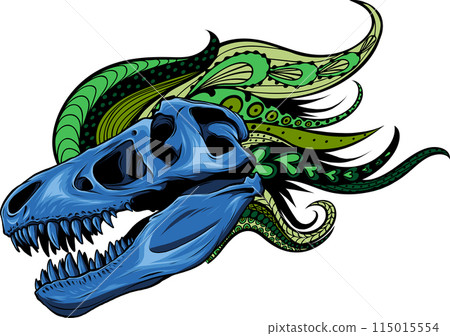 skull of dinosaur tyrannosaurus rex. vector illustration design 115015554