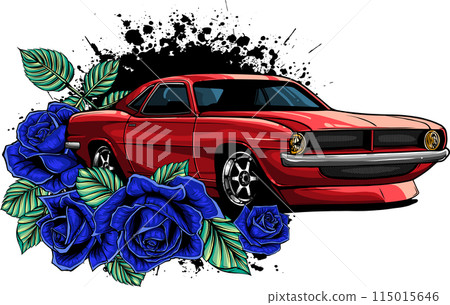 hand draw of Muscle car vector illustration design hand draw of Muscle car vector illustration design 115015646