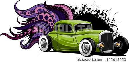 draw of hot rod car vector illustration design 115015650