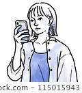 Simple watercolor illustration: Woman in a sheer shirt 115015943