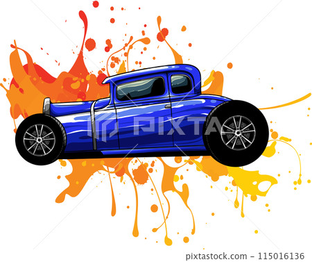 draw of hot rod car vector illustration design 115016136