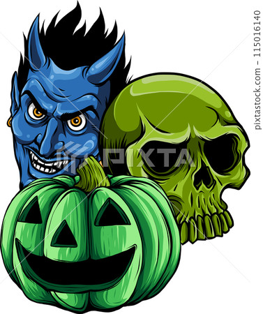 Halloween pumpkin in flat style vector illustration design Halloween pumpkin in flat style vector illustration design 115016140