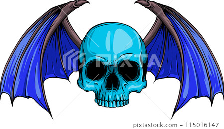colored draw of human skull vector illustration design 115016147