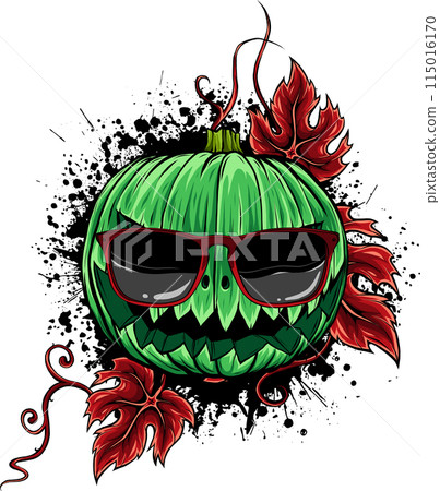 Halloween pumpkin in flat style vector illustration design 115016170