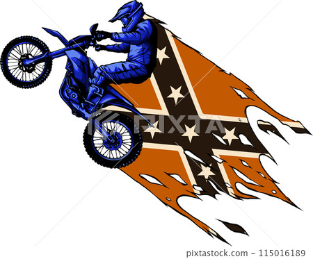 vector motocross rider ride the motocross bike 115016189