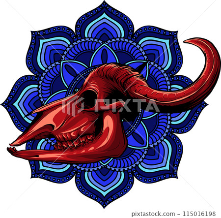 Bull skull with horns vector illustration design Bull skull with horns vector illustration design 115016198