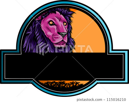 Lion head colorful hand draw vector illustration Lion head colorful hand draw vector illustration 115016210