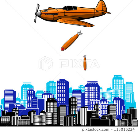Vector illustration of old fighter plane design 115016224