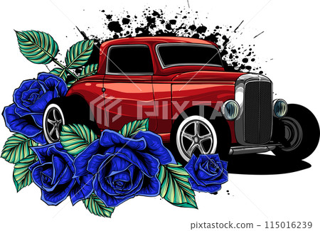 draw of hot rod car vector illustration design 115016239