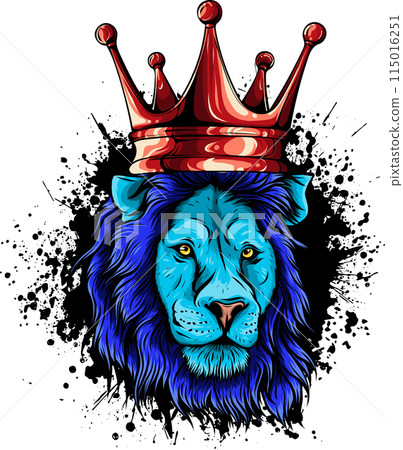 Lion head colorful hand draw vector illustration Lion head colorful hand draw vector illustration 115016251