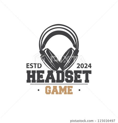 Headset Logo Design Simple Headset Gamer Illustration Template 115016497